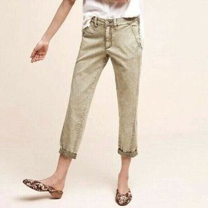 Anthropologie Chino Pants Cream Tan Relaxed Fit
